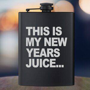 Personalized My New Years Juice Black Flask